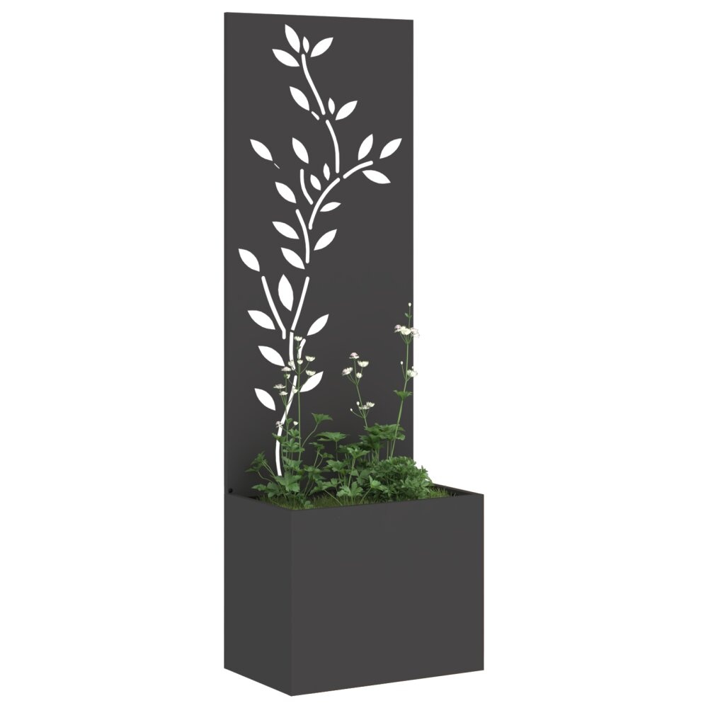 VidaXL Tuinplant met Decoratief Paneel Zwart 50 x 140 cm