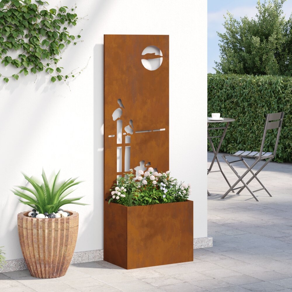 VidaXL Tuinplant met Decoratief Paneel Roestig 50 x 140 cm