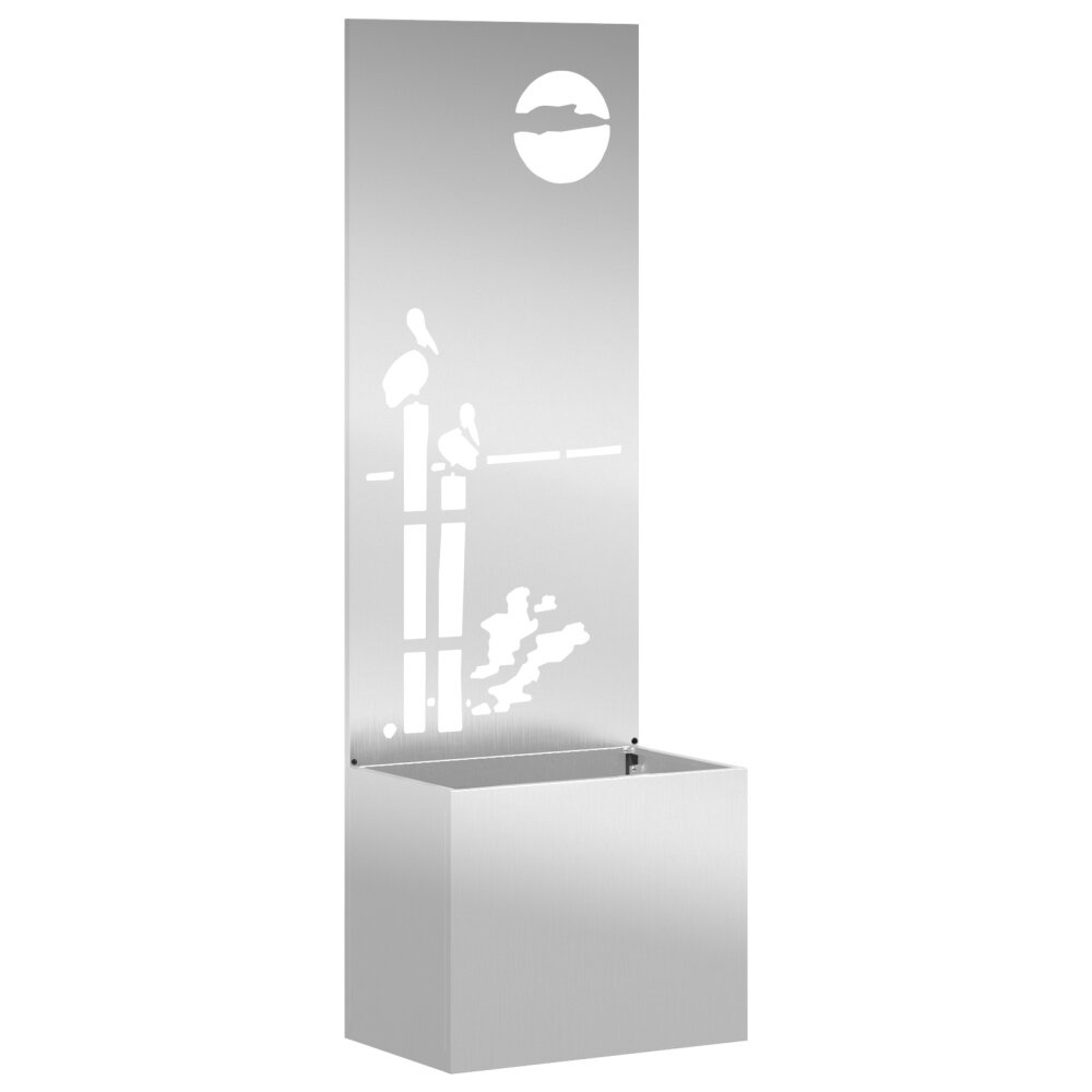 VidaXL Tuinplant met Decoratief Paneel Zilver 50 x 140 cm