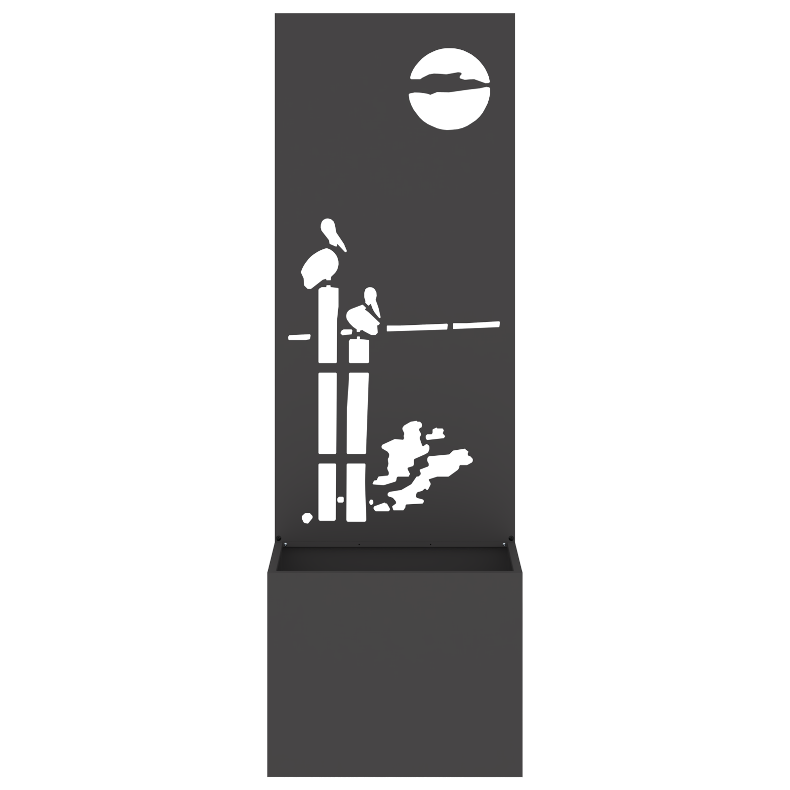 VidaXL Tuinplant met Decoratief Paneel Zwart 50 x 140 cm