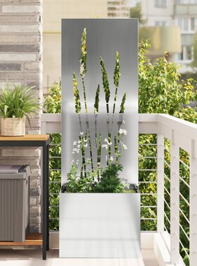 VidaXL Tuinplant met Decoratief Paneel Zilver 50 x 140 cm