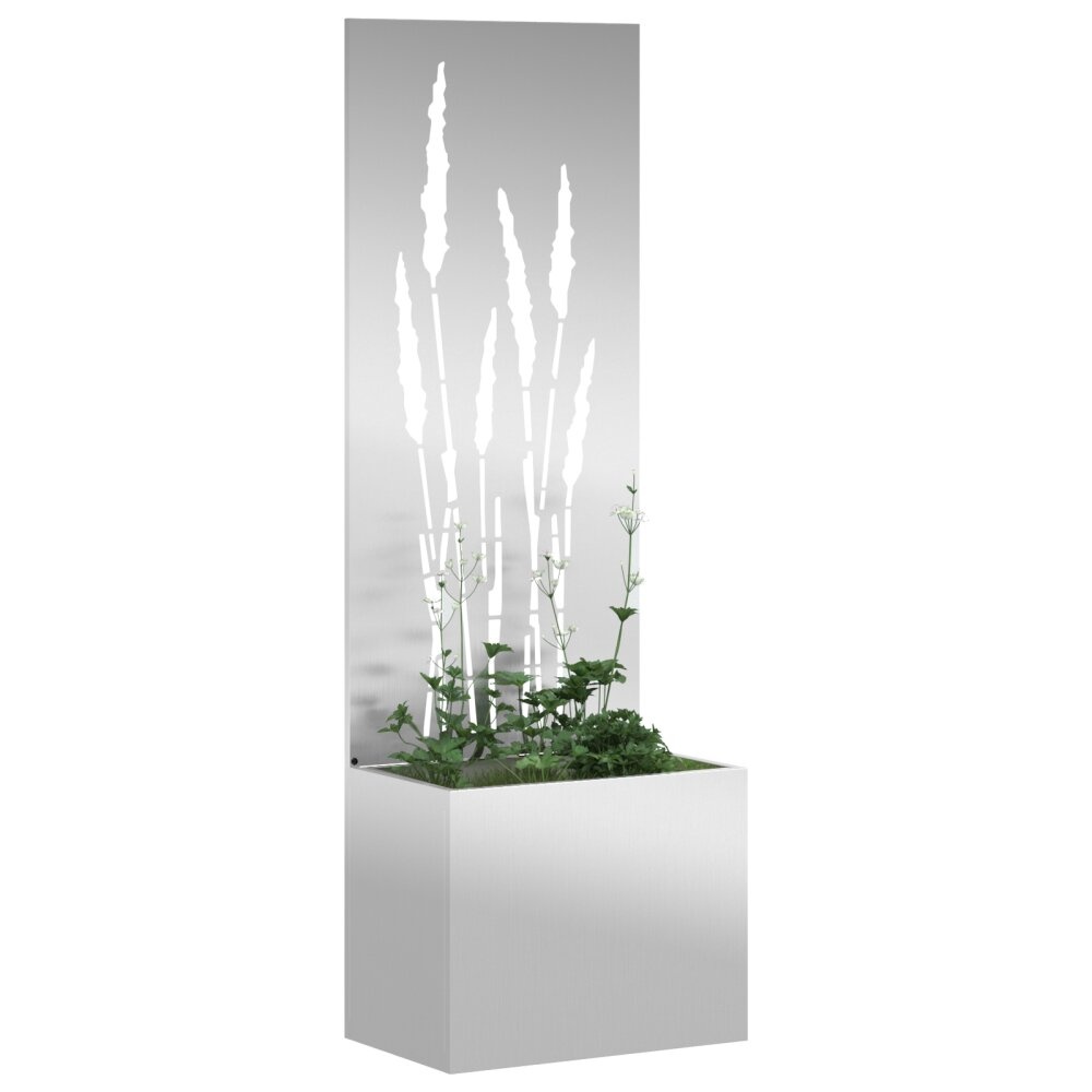VidaXL Tuinplant met Decoratief Paneel Zilver 50 x 140 cm
