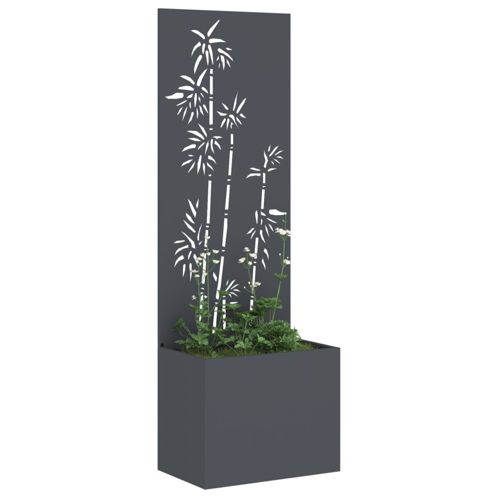 VidaXL Tuinplant met Decoratief Paneel Antraciet 50 x 140 cm