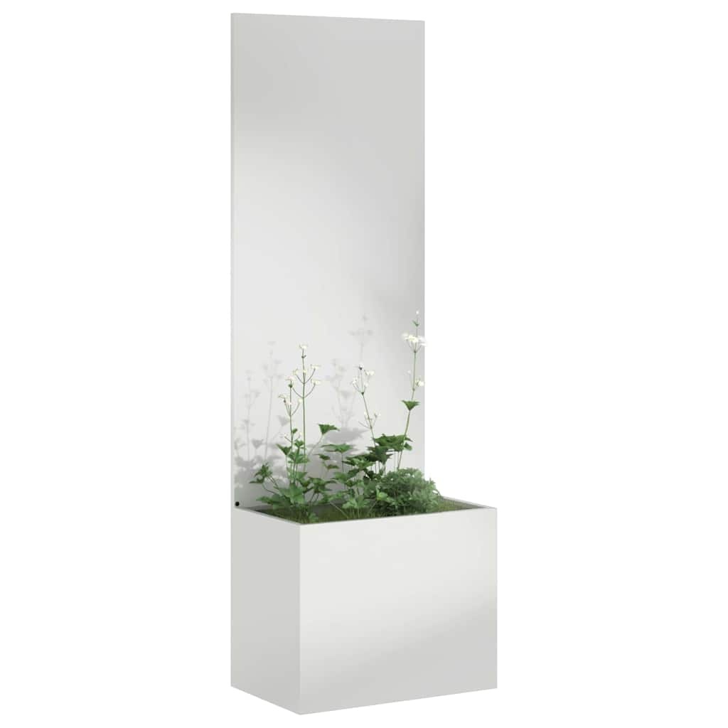 VidaXL Tuinplant met Decoratief Paneel Zilver 50 x 140 cm