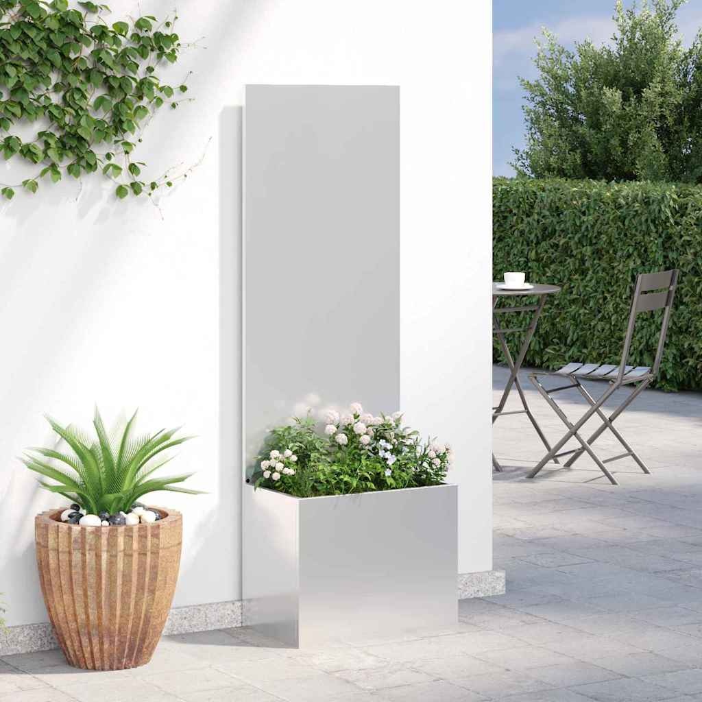VidaXL Tuinplant met Decoratief Paneel Zilver 50 x 140 cm