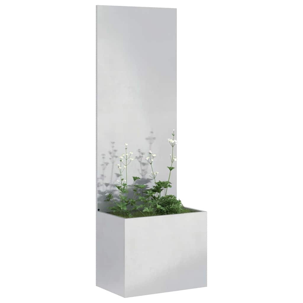 VidaXL Tuinplant met Decoratief Paneel Zilver 50 x 140 cm