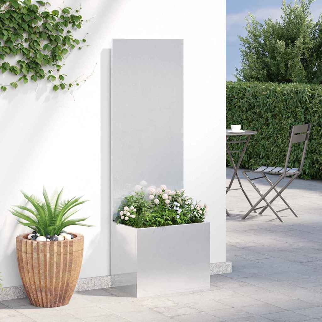 VidaXL Tuinplant met Decoratief Paneel Zilver 50 x 140 cm