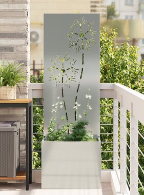 VidaXL Tuinplant met Decoratief Paneel Zilver 50 x 140 cm