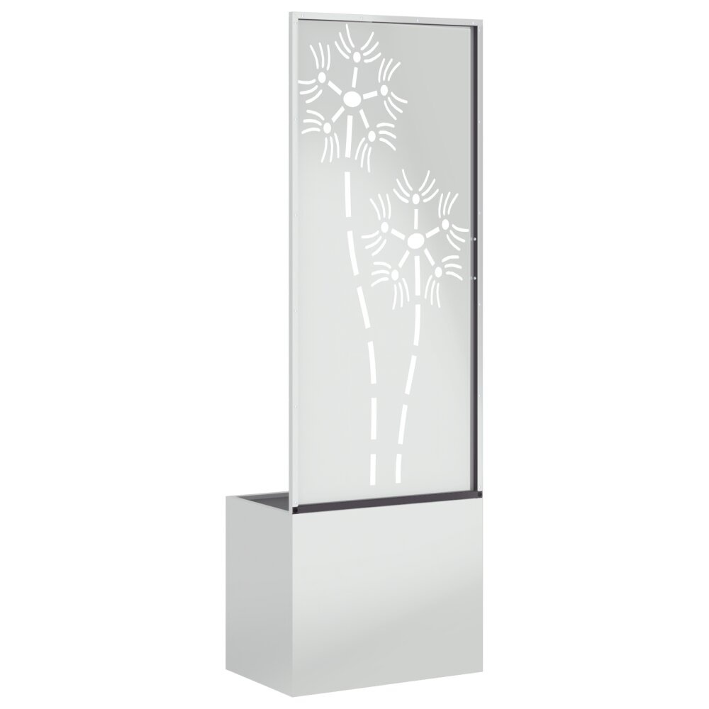 VidaXL Tuinplant met Decoratief Paneel Zilver 50 x 140 cm
