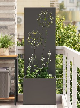VidaXL Tuinplant met Decoratief Paneel Zwart 50 x 140 cm