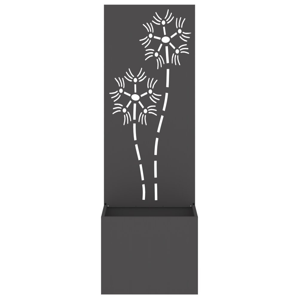 VidaXL Tuinplant met Decoratief Paneel Zwart 50 x 140 cm