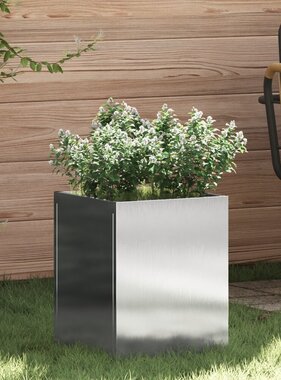 VidaXL Tuin Bloempot Zilver 50 x 32 x 40 cm Roestvrijstaal