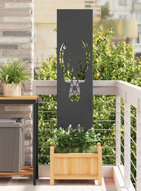 VidaXL Tuin decoratief paneel Zwart 32 x 140 cm Koudgewalst staal