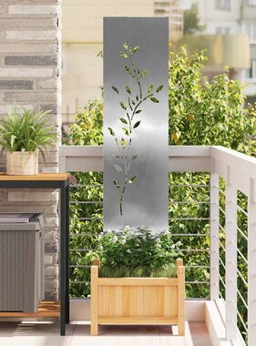 VidaXL Tuin decoratief paneel Zilver 32 x 140 cm Roestvrijstaal