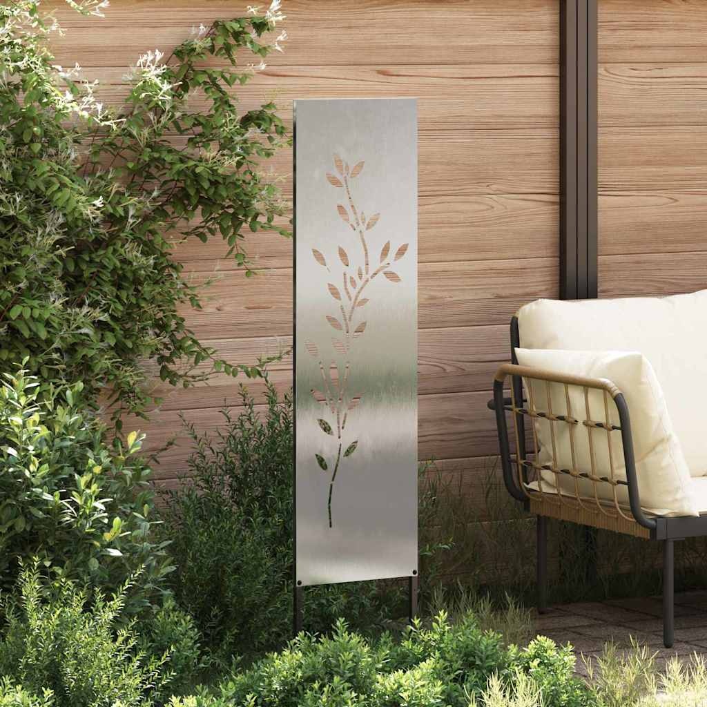 VidaXL Tuin decoratief paneel Zilver 32 x 140 cm Roestvrijstaal