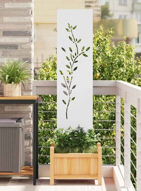 VidaXL Tuin decoratief paneel Wit 32 x 140 cm Koudgewalst staal