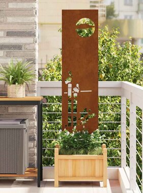 VidaXL Tuin decoratief paneel Roestig 32 x 140 cm Verweerd staal