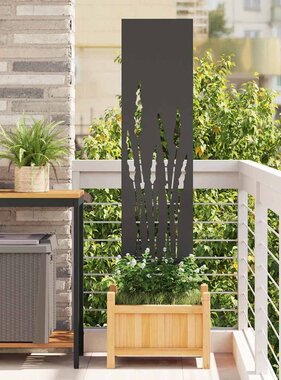 VidaXL Tuin decoratief paneel Zwart 32 x 140 cm Koudgewalst staal