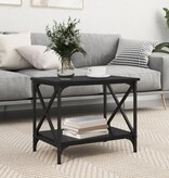 VidaXL Bijzettafel met plank met opslag Zwart eiken 55 x 38 x 45 cm Bewerkt hout