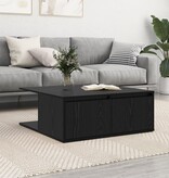 VidaXL Salontafel met lade met opslag Zwart eiken 80 x 80 x 31 cm Bewerkt hout