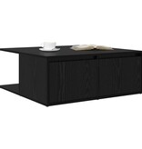 VidaXL Salontafel met lade met opslag Zwart eiken 80 x 80 x 31 cm Bewerkt hout