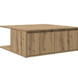 VidaXL Salontafel artisanaal eikenkleurig 80 x 80 x 31 cm Bewerkt hout