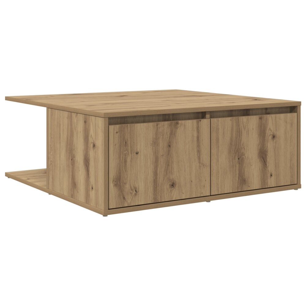 VidaXL Salontafel artisanaal eikenkleurig 80 x 80 x 31 cm Bewerkt hout