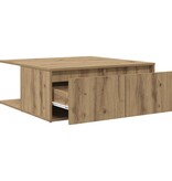 VidaXL Salontafel artisanaal eikenkleurig 80 x 80 x 31 cm Bewerkt hout