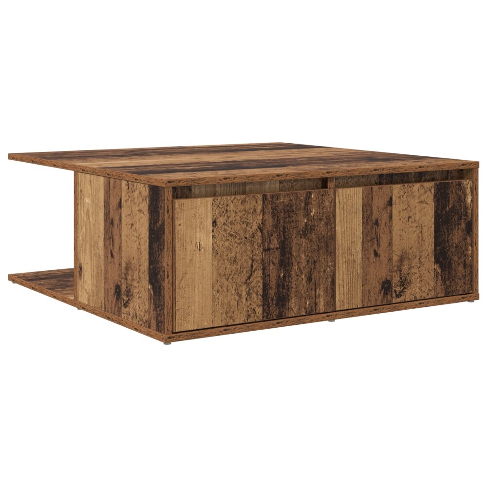 VidaXL Salontafel met lade met opslag Oud hout 80 x 80 x 31 cm Bewerkt hout