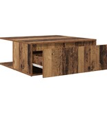 VidaXL Salontafel met lade met opslag Oud hout 80 x 80 x 31 cm Bewerkt hout