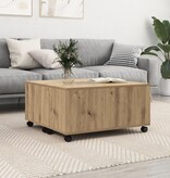 VidaXL Salontafel artisanaal eikenkleurig 75 x 75 x 38 cm Bewerkt hout