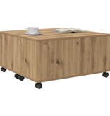 VidaXL Salontafel artisanaal eikenkleurig 75 x 75 x 38 cm Bewerkt hout