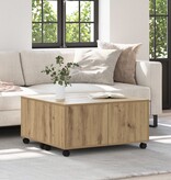 VidaXL Salontafel artisanaal eikenkleurig 75 x 75 x 38 cm Bewerkt hout