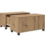 VidaXL Salontafel artisanaal eikenkleurig 75 x 75 x 38 cm Bewerkt hout