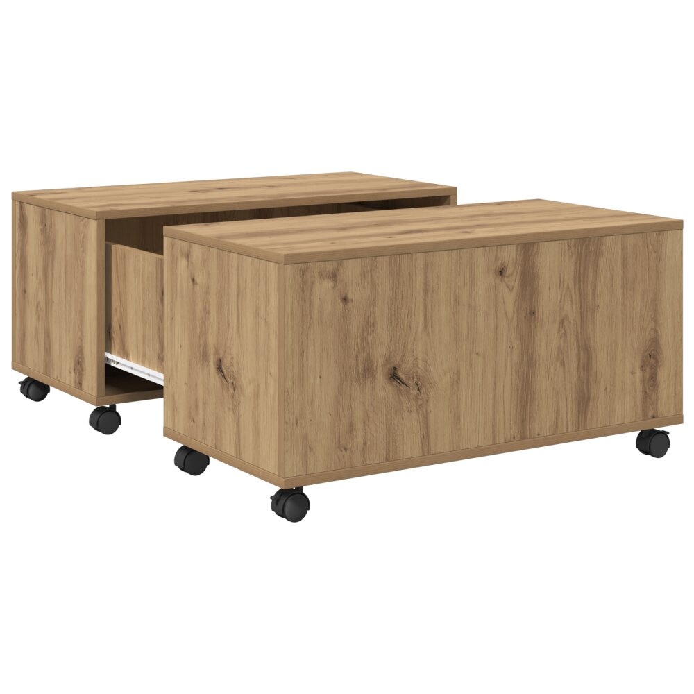 VidaXL Salontafel artisanaal eikenkleurig 75 x 75 x 38 cm Bewerkt hout
