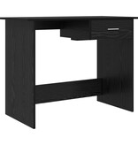 VidaXL Bureau met lade Zwart eiken 100 x 50 x 76 cm Bewerkt hout
