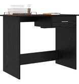 VidaXL Bureau met lade Zwart eiken 100 x 50 x 76 cm Bewerkt hout