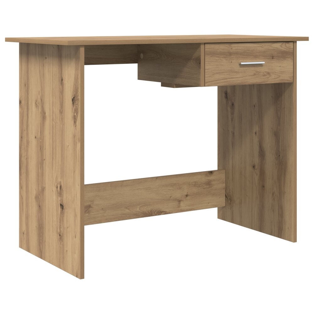 VidaXL Bureau artisanaal eikenkleurig 100 x 50 x 76 cm Bewerkt hout