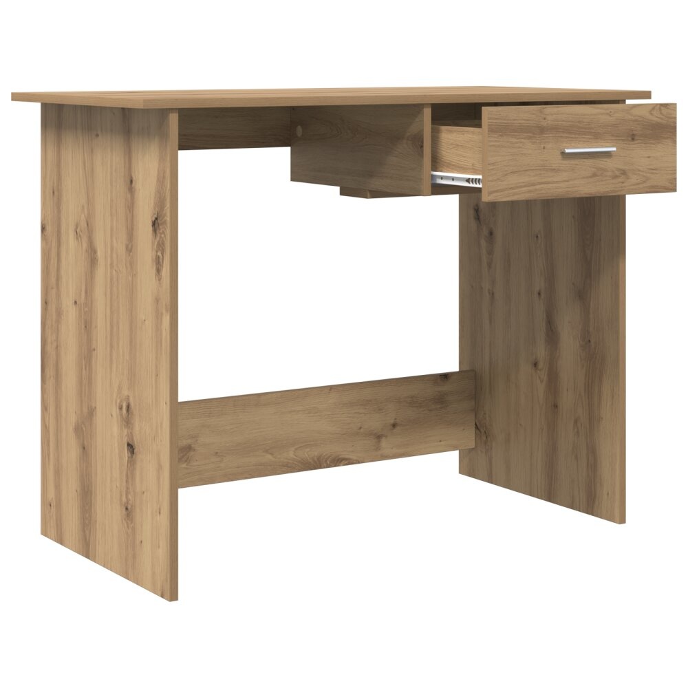 VidaXL Bureau artisanaal eikenkleurig 100 x 50 x 76 cm Bewerkt hout