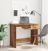 VidaXL Bureau Oud hout 100 x 50 x 76 cm Bewerkt hout