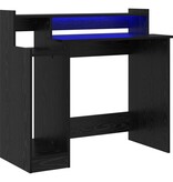 VidaXL Bureau Zwart eiken 97 x 45 x 90 cm Bewerkt hout