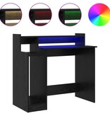 VidaXL Bureau Zwart eiken 97 x 45 x 90 cm Bewerkt hout