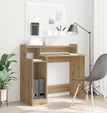 VidaXL Bureau artisanaal eikenkleurig 97 x 45 x 90 cm Bewerkt hout