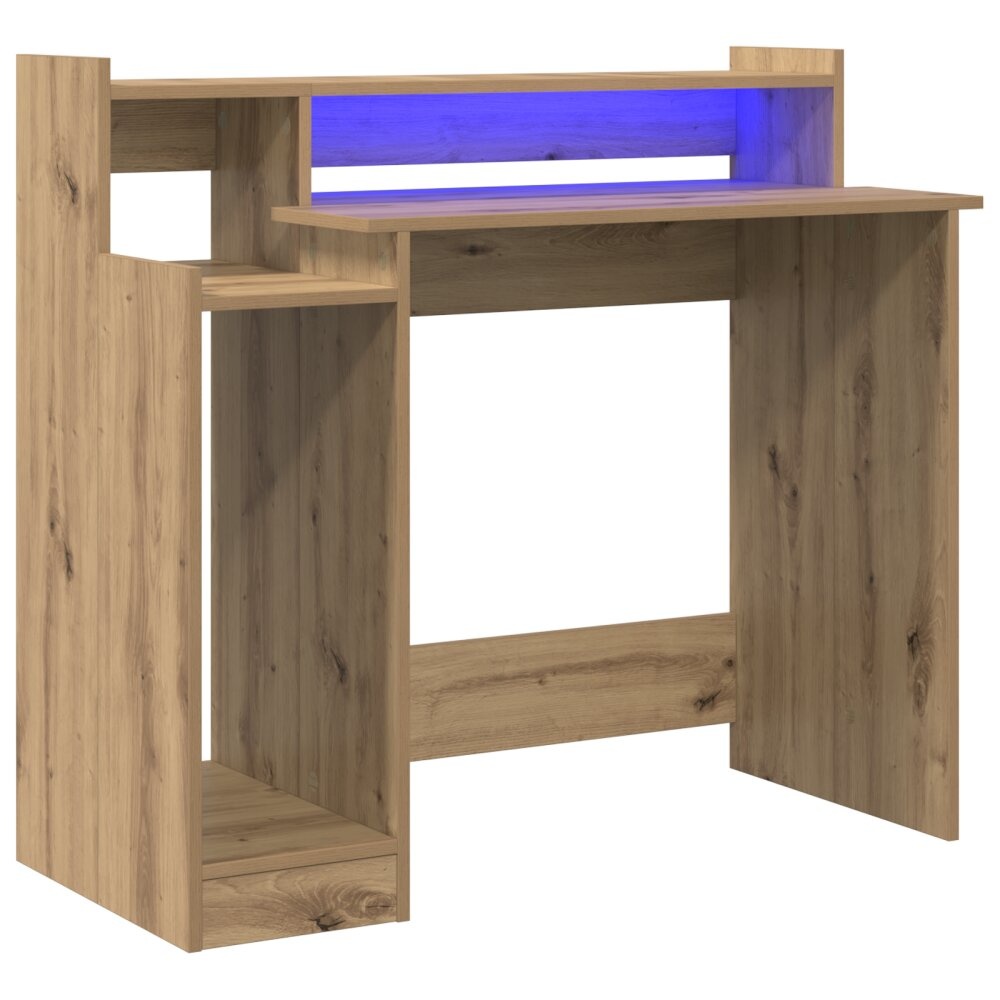 VidaXL Bureau artisanaal eikenkleurig 97 x 45 x 90 cm Bewerkt hout