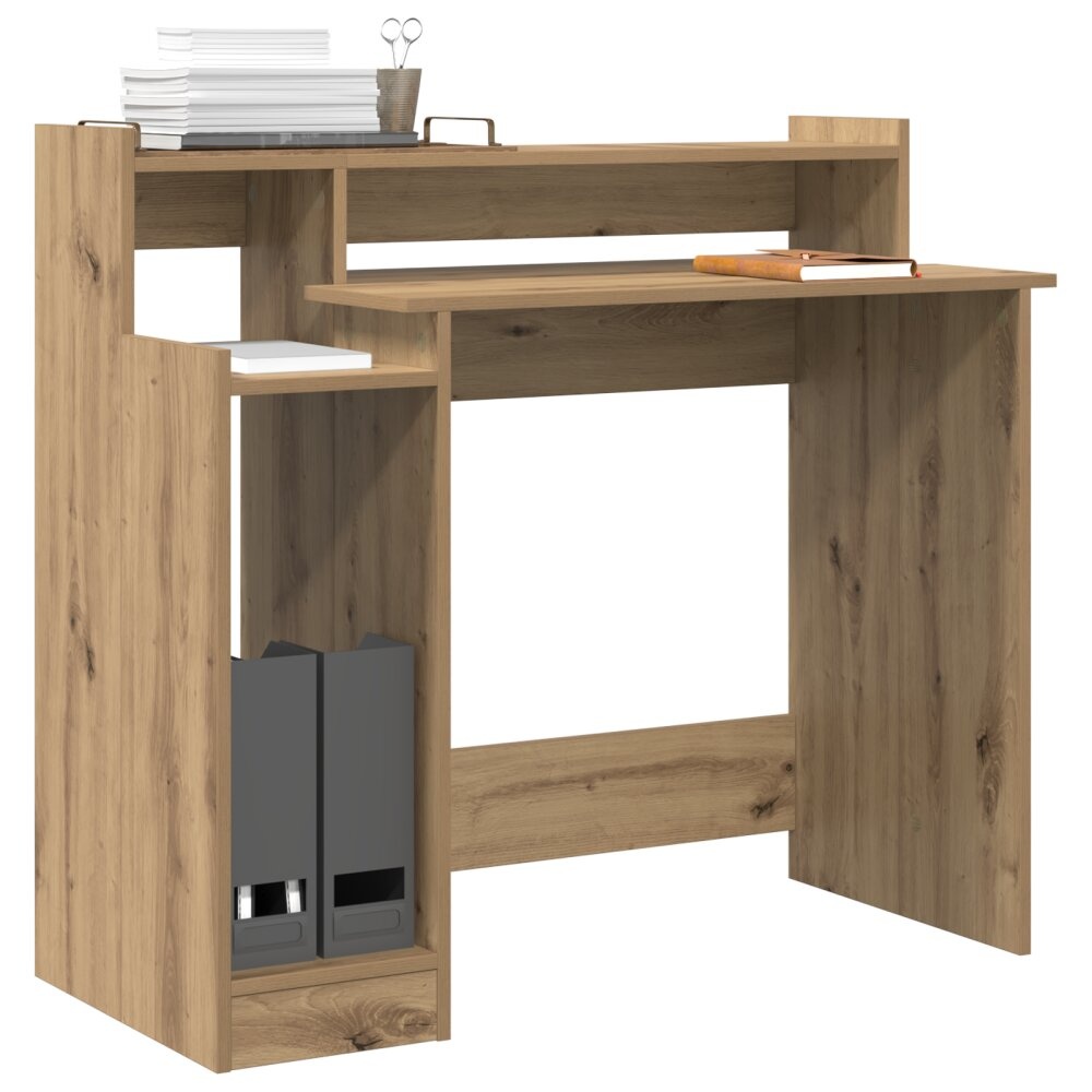 VidaXL Bureau artisanaal eikenkleurig 97 x 45 x 90 cm Bewerkt hout