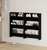 VidaXL Wand Schoenenkasten met plank Anders 2 pcs Zwart eiken 60 x 18 x 60 cm