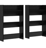 VidaXL Wand Schoenenkasten met plank Anders 2 pcs Zwart eiken 60 x 18 x 60 cm
