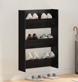 VidaXL Wand Schoenenkasten Zwart eiken 60 x 18 x 60 cm Bewerkt hout
