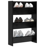 VidaXL Wand Schoenenkasten Zwart eiken 60 x 18 x 60 cm Bewerkt hout