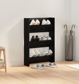 VidaXL Wand Schoenenkasten Zwart eiken 60 x 18 x 60 cm Bewerkt hout